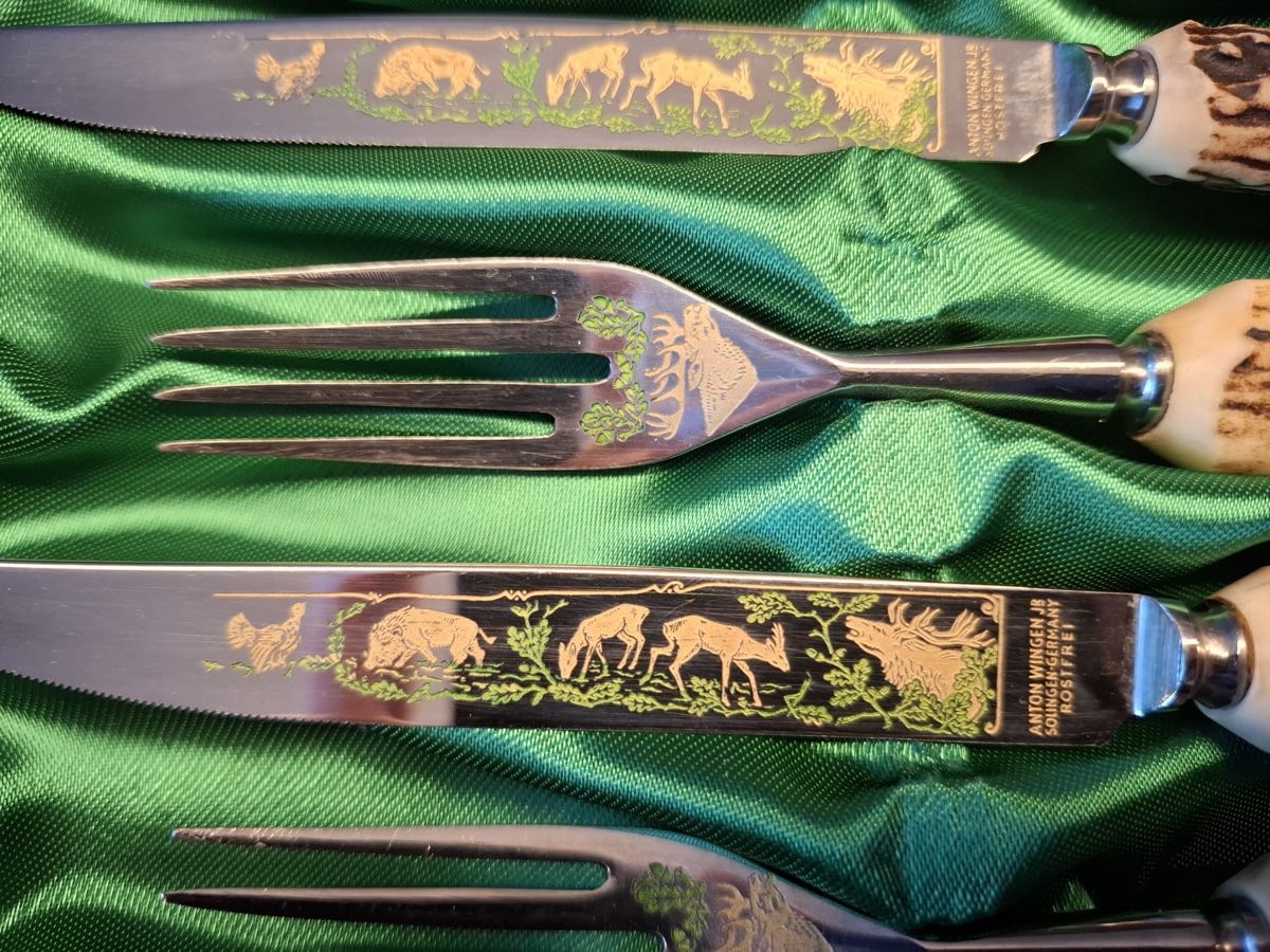 Solingen Set di posate: Besteckset mit Gravur & Hirschhorngriff – Nuovo (secondo la descrizione) da Bern venduto da nuschki98 1