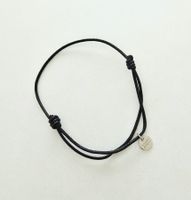 Schwarz Kordelarmband - Verstellbar mit Silber 925 Anhänger