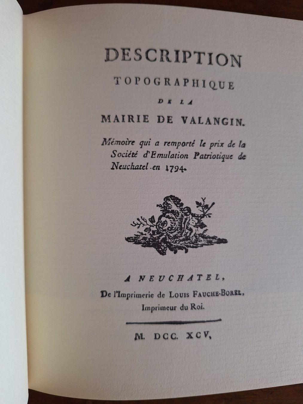 Bücher: DESCRIPTION TOPOGRAPHIQUE DE LA MAIRIE DE VALANGIN – Gebraucht aus Bevaix von bohrap 1