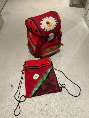 Schulrucksack inkl. Turnsack  "Marienkäfer mit Margerite"
