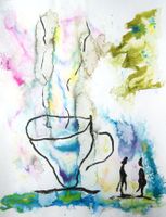 Grosse Tusche Zeichnung: Coffee talk