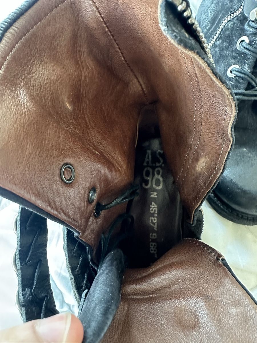 A.S.98 Scarpe da donna: AS 98 Black Leather Boots, Buckles, Chains, Size 39 – Usato da Zürich venduto da megastored 6