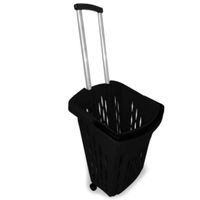 Hochwertiger Einkaufstrolli schwarz Einkaufskorb 38 Liter