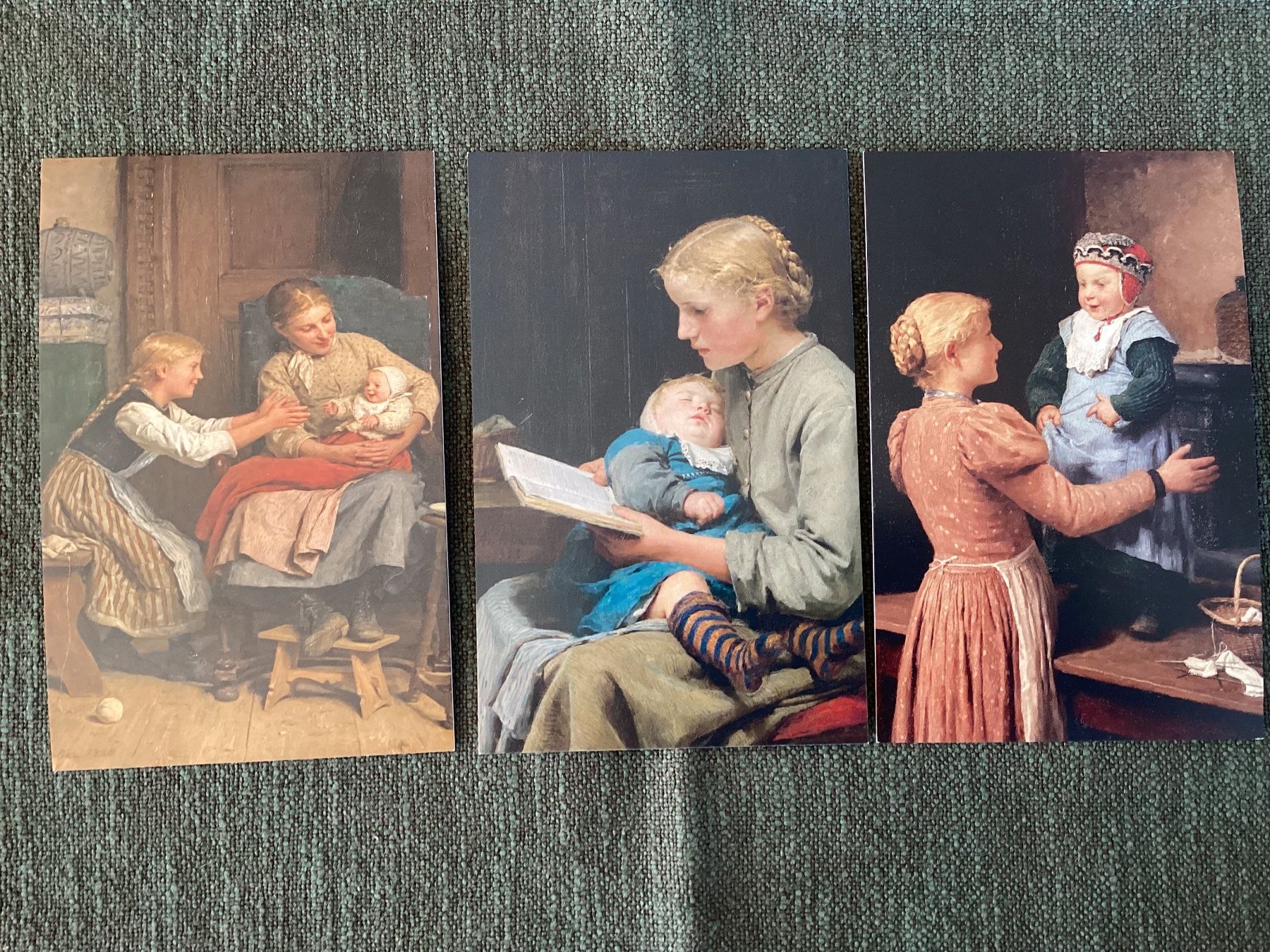 Ansichtskarten: Albert Anker, Postkarten, 3 Sujets – Gebraucht aus Mörschwil von Monzar