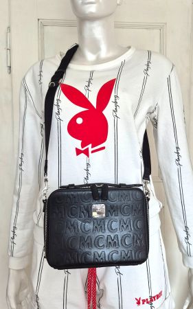 MCM Crossbody Bag aus Leder, mit Prägung