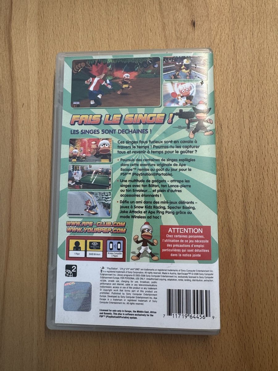 Giochi: Ape Escape P - PSP French – Usato da Wil SG venduto da eid_m7ks 2