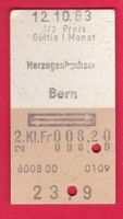 KARTON BILLETT,HERZOGENBUCHSEE-BERN, 2.KLASSE,RETOUR, HALBTA