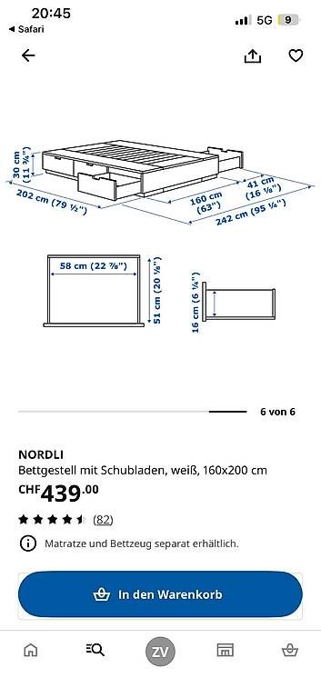 Ikea Betten: Bett Nordli 160x200cm – Gebraucht aus Hallwil von Zoeizy 1