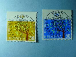 1962 EUROPA ET Vollstempel 389+390 mit TAB