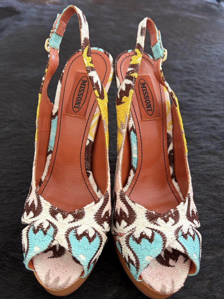 Missoni Scarpe da donna: Missoni Slingpumps Leder Textil multicolor Groesse 37.5 – Nuovo e nell'imballaggio originale da Zürich venduto da Minixxs 1