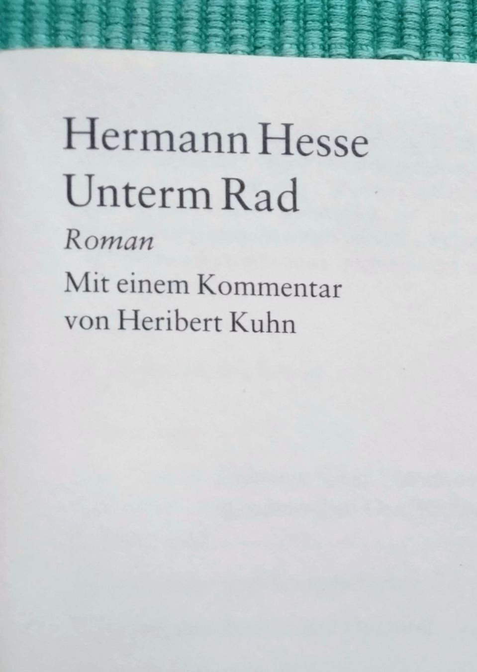 Libri: Hermann Hesse : Unterm Rad - Suhrkamp BasisBibliothek – Usato da Zürich venduto da Flitzi2005 5