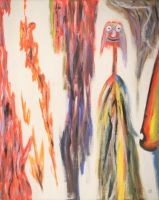 Grosses surreales Gemälde: Descending angel