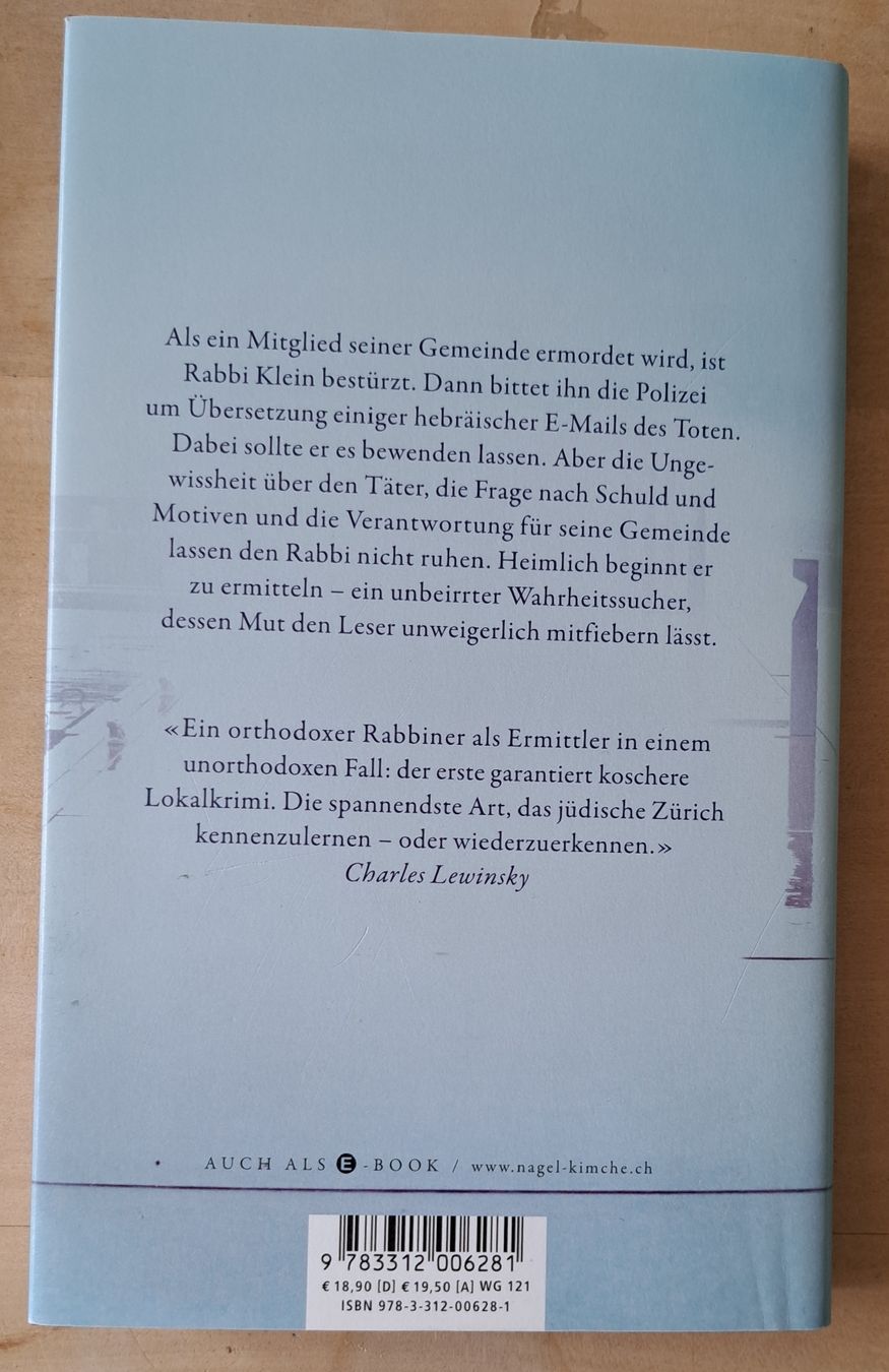 Bücher: A. Bodenbeimer. Kains Opfer. Rabbi Kleins erster Fall. – Gebraucht aus Zürich von chusel 1