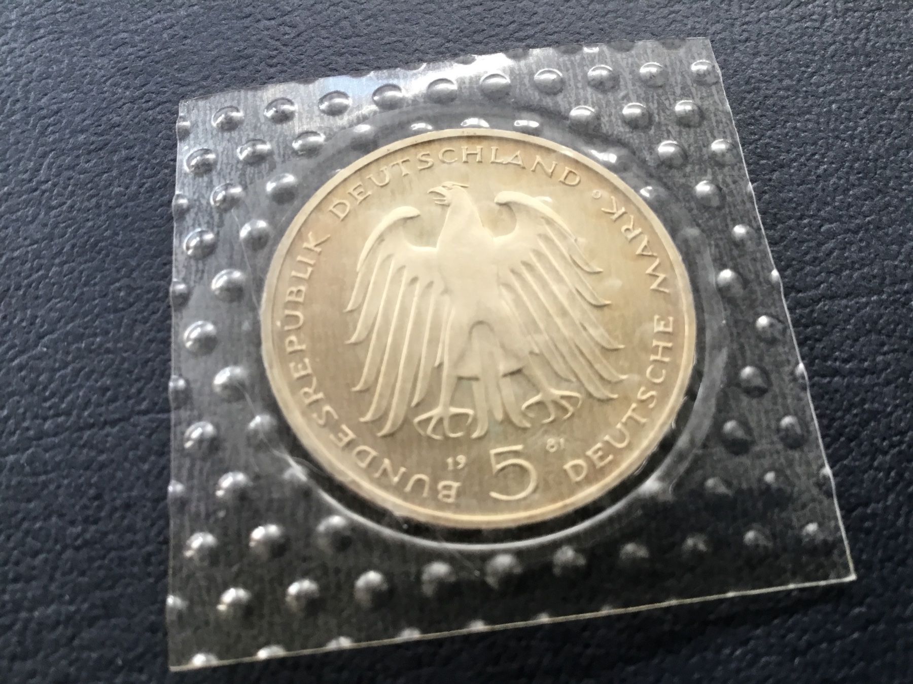 Tutti le monete: 5 DM Vom Stein 1981 G unzirkuliert – Nuovo e nell'imballaggio originale da St. Margrethen SG venduto da alfapeugeot10 1