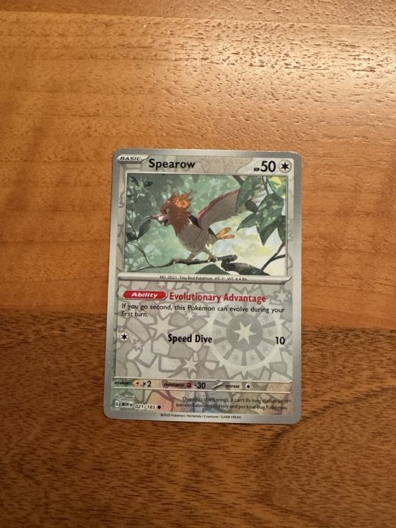 Pokemon MEW 151 EN Spearow 021/165 Reverse Holo (Neu (gemäss ...