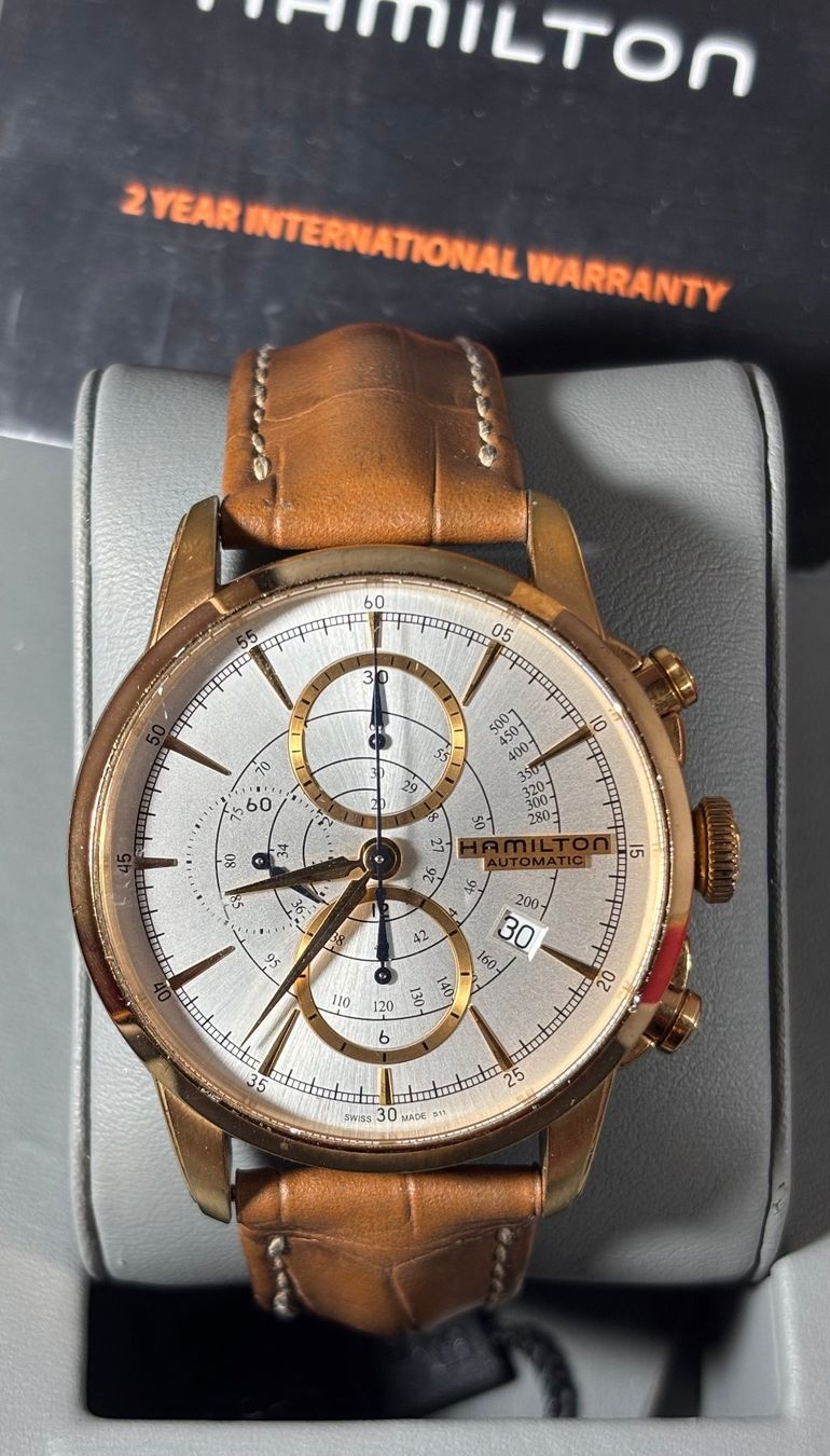 Hamilton Orologi: Hamilton Jazzmaster Chronograph Automatic H406760 – Full Set – Usato da Biel/Bienne venduto da new-life 3