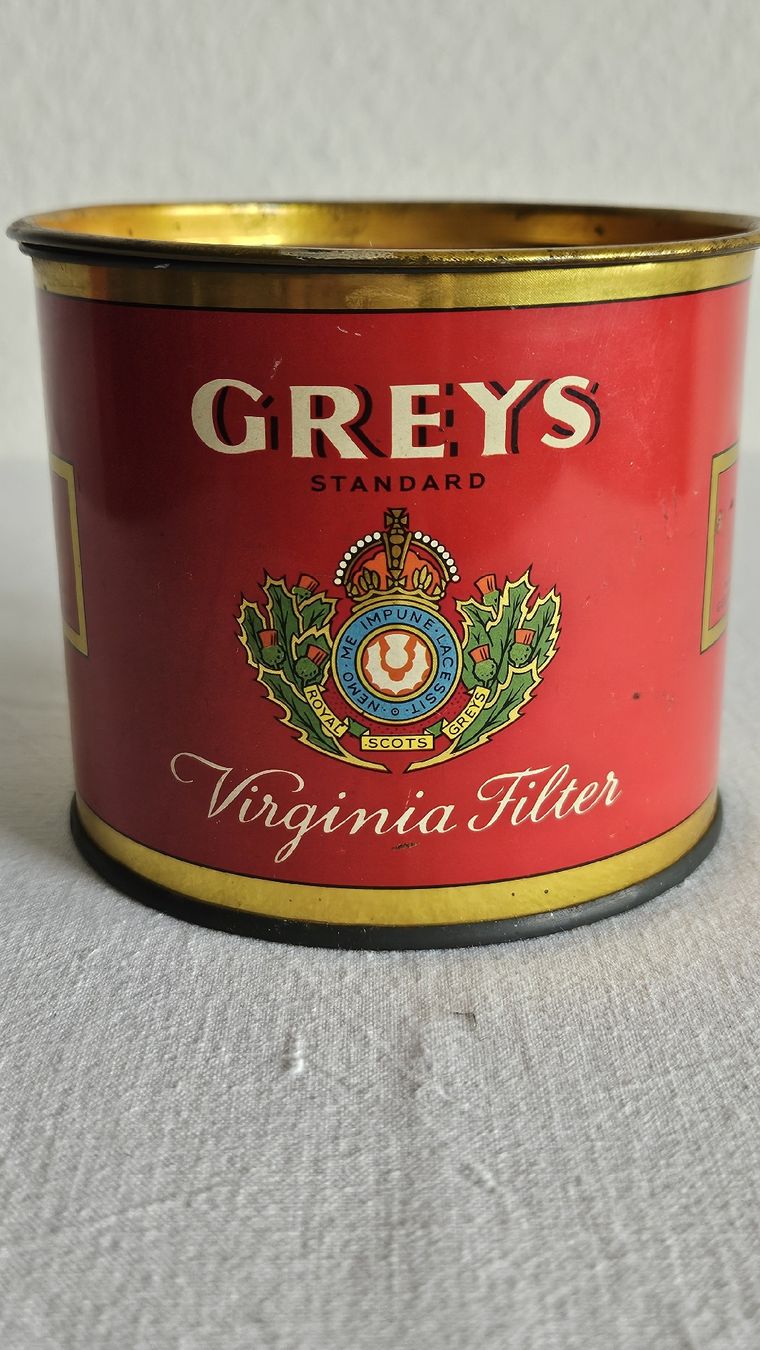 Tabacchi: Antiker Greys Virginia Filter Blechdose – Usato da Ettingen venduto da samiba 2