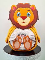 Un cadeau en couches culottes en forme de lion