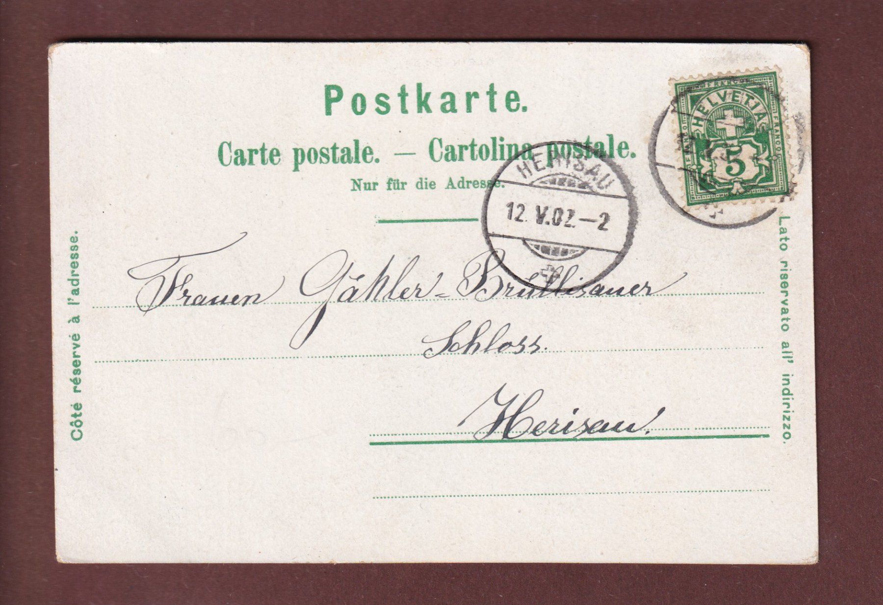 Cartoline postali: Gruss aus BASEL - 1902 Litho Brann – Usato da Pully venduto da nicecards 1