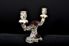 🕯️ Porzellan Kerzenhalter – 2-armig – signiert AK