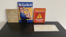 Wandschilder Set 4 Stück diverse Motive guter Zustand