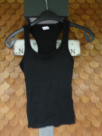 NEUES Tank Top mit Brustpads uni schwarz Gr. XS - 225069