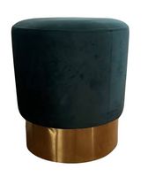 Pouf vert en velours 