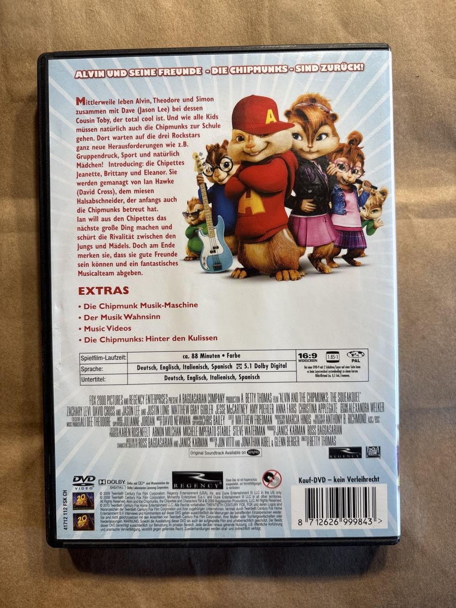 Tutti i DVDs: Alvin und die Chipmunks 2 ( 2404) – Usato da Ruswil venduto da Slivio_ 1