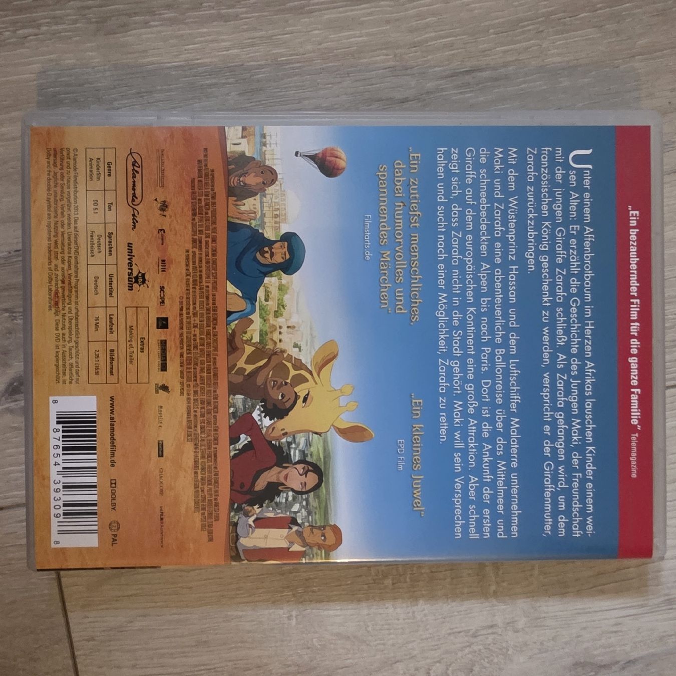 Tutti i DVDs:  Die Abenteuer der kleinen Giraffe Zarafa – Usato da Wigoltingen venduto da Zuckerfee84 1