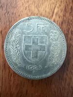 5 Frankenmuenze 1923 helvetia Silber muenze