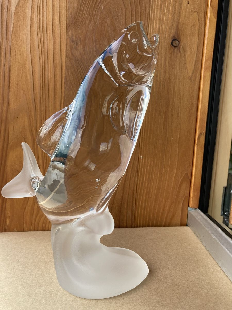 Statuette: Kristallfigur "Lachs", wunderschön, Dekoidee – Nuovo e nell'imballaggio originale da Sornard - Nendaz venduto da Mapere 1