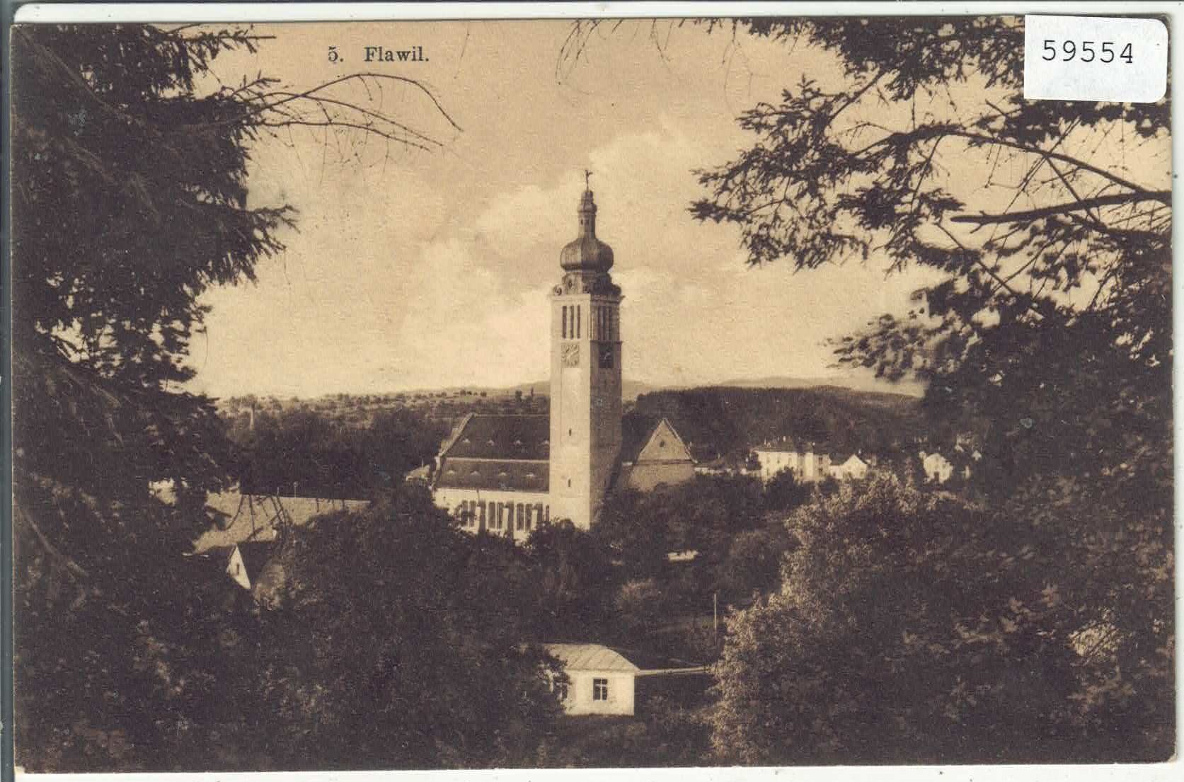 Cartoline postali: Flawil - Dorfansicht mit Kirche – Difettoso da Ettingen venduto da Kartenplanet