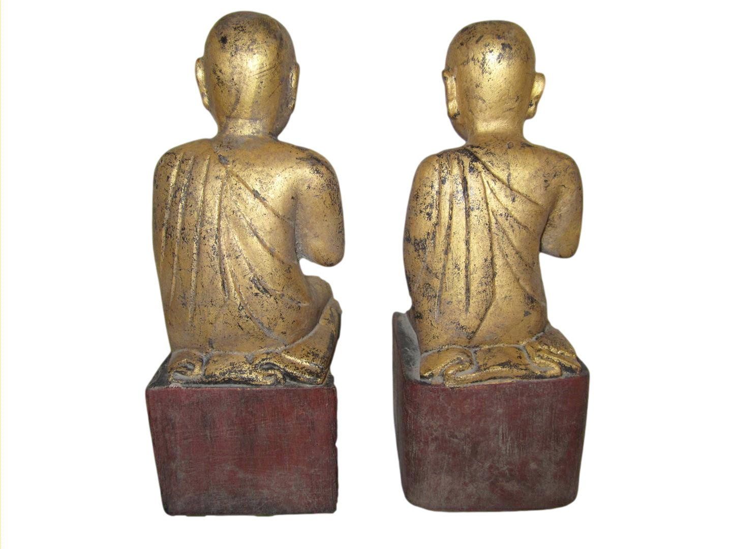 Skulpturen & Statuen: Antikes Paar buddhistischer Mönche Burma BUDDHA – Gebraucht aus Staad SG von 4bu4 3
