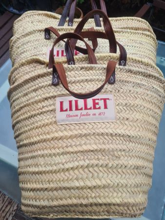 Lillet Korb Tasche Stroh mit Ledergriffen gebraucht