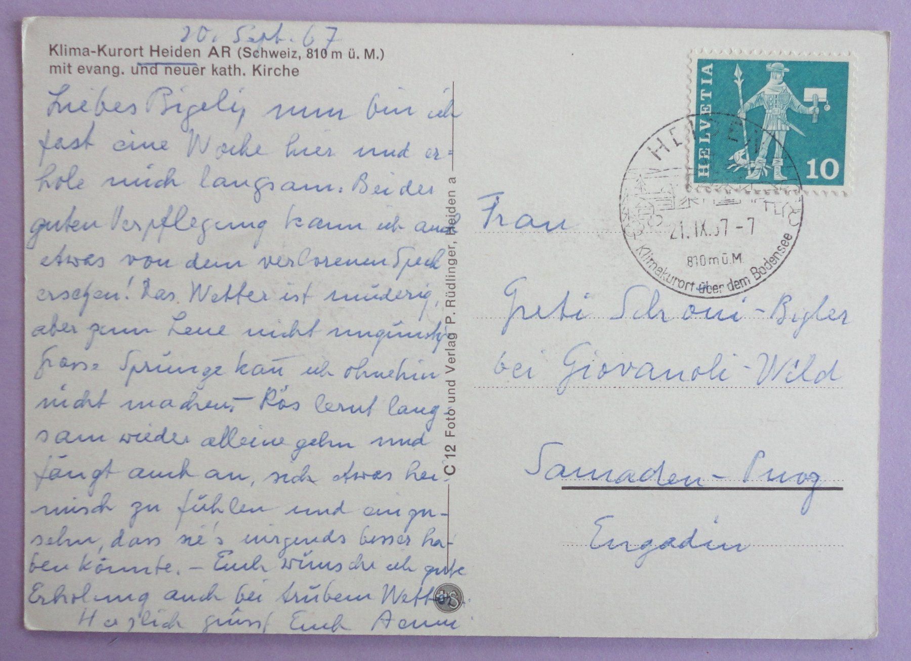Cartoline postali: Klima-Kurort Heiden AR – Difettoso da Fétigny venduto da Billy2miny 1