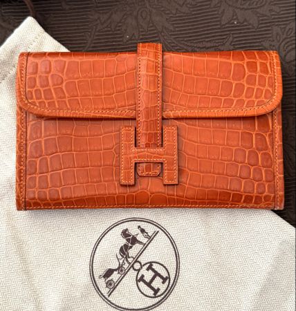 Jige Mini Pochette 20 Niloticus Crocodile Orange H