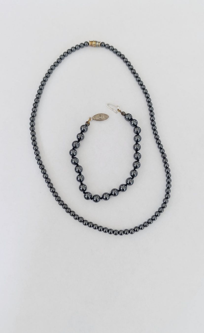 Sonstiger Schmuck: Ensemble Collier et Bracelet en Hématite – Gebraucht aus Genève von EcrinVintage