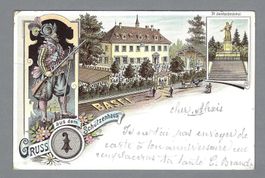 1905, 0 BASEL SCHÜTZENHAUS, SELTENE LITO! RÜCKS. 0 BASEL