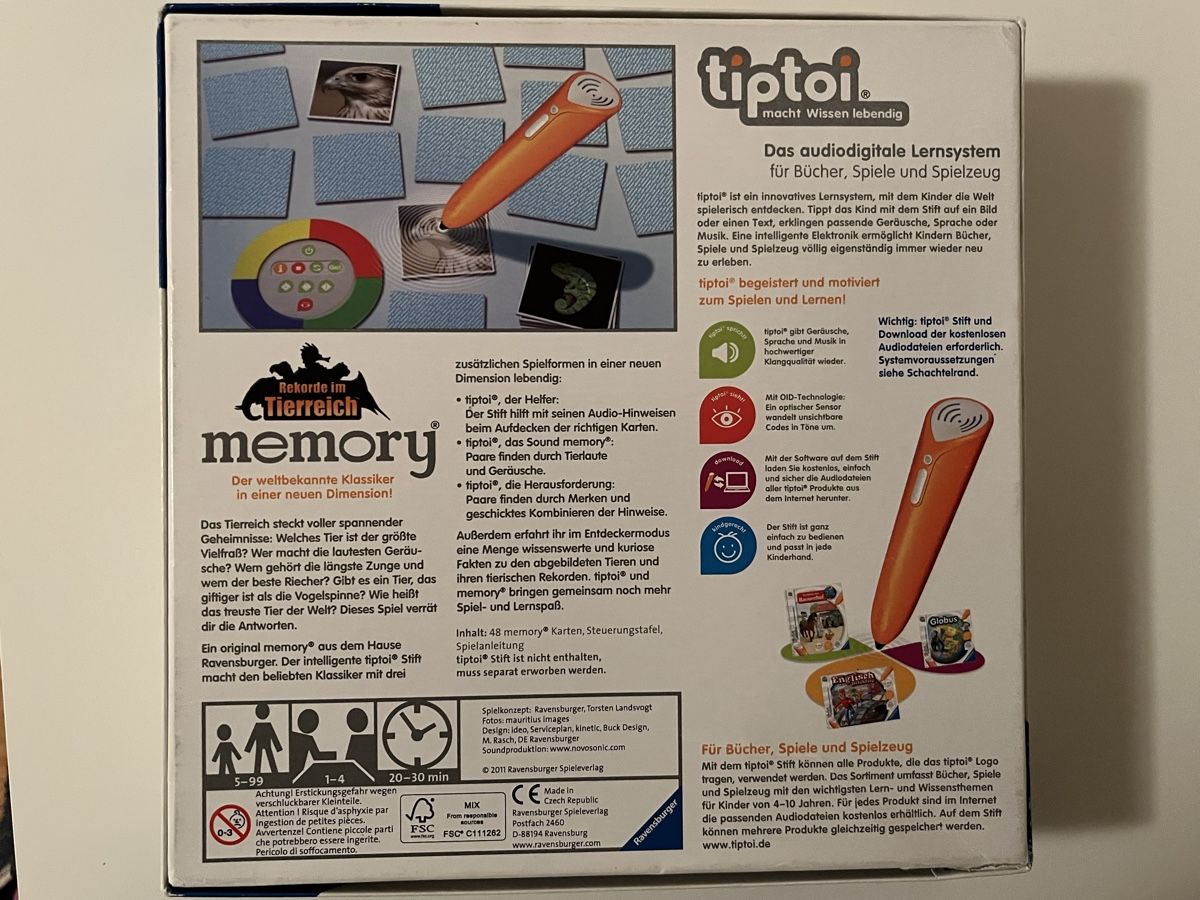 Tiptoi Giochi: Tiptoi Memory  – Usato da Stäfa venduto da Exclusive0 2