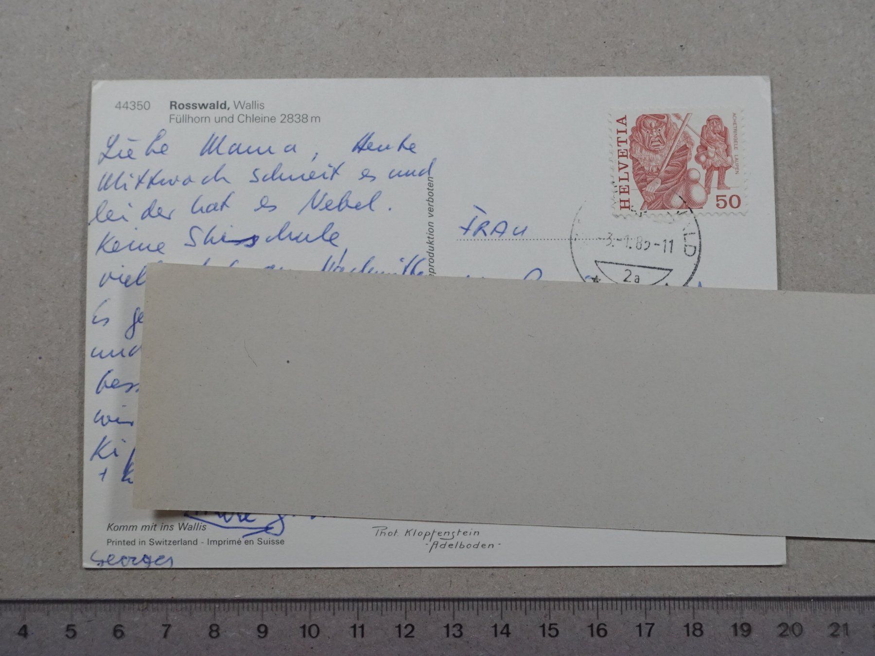 Cartoline postali: Rosswald, 1985 – Usato da Lenzburg venduto da fh1 1