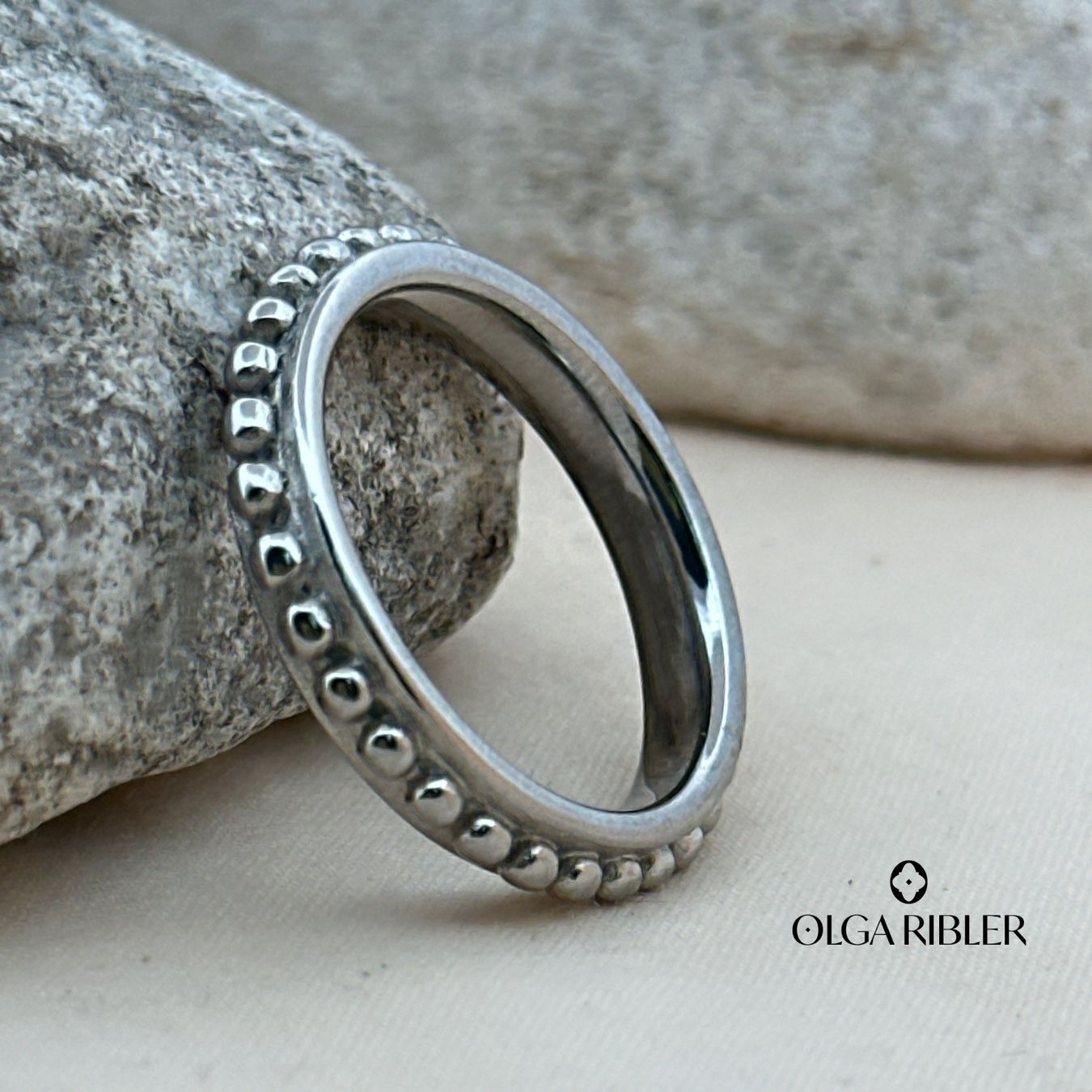 Olga Ribler Anelli: Edelstahl 4 mm  Ring genoppt,  Ringgrösse 56 – Nuovo (secondo la descrizione) da Luzern venduto da Schmuckoutlet 3