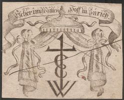 Ex-libris héraldique Salomon ESCHER IM WULLENHOFF. Zürich
