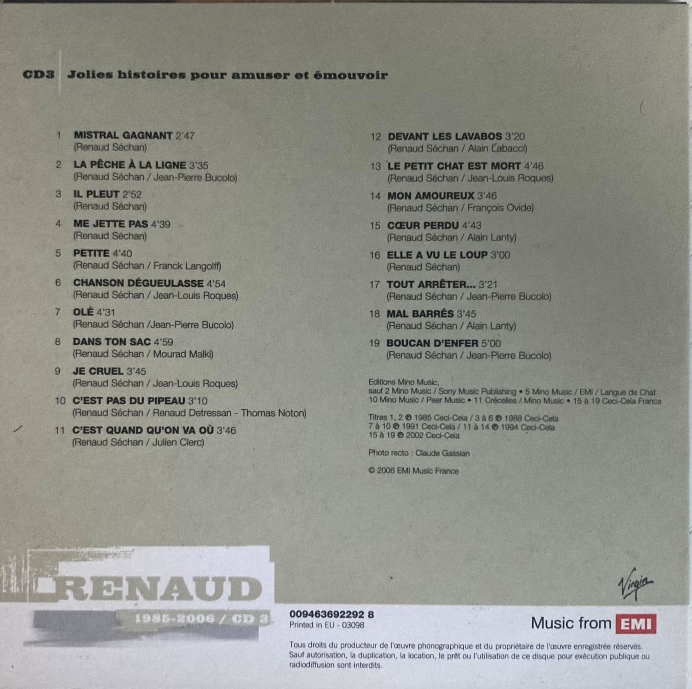 CDs: RENAUD - 1985-2006 / CD 3 – Gebraucht aus Poliez-Pittet von Newtown-Records 1