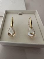 Swarovski Ohrringe Tropfen Kristall Goldfarben Neu