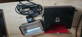 Vintage Fotoleuchte / Filmlampe "Top 1250" mit Ledertasche