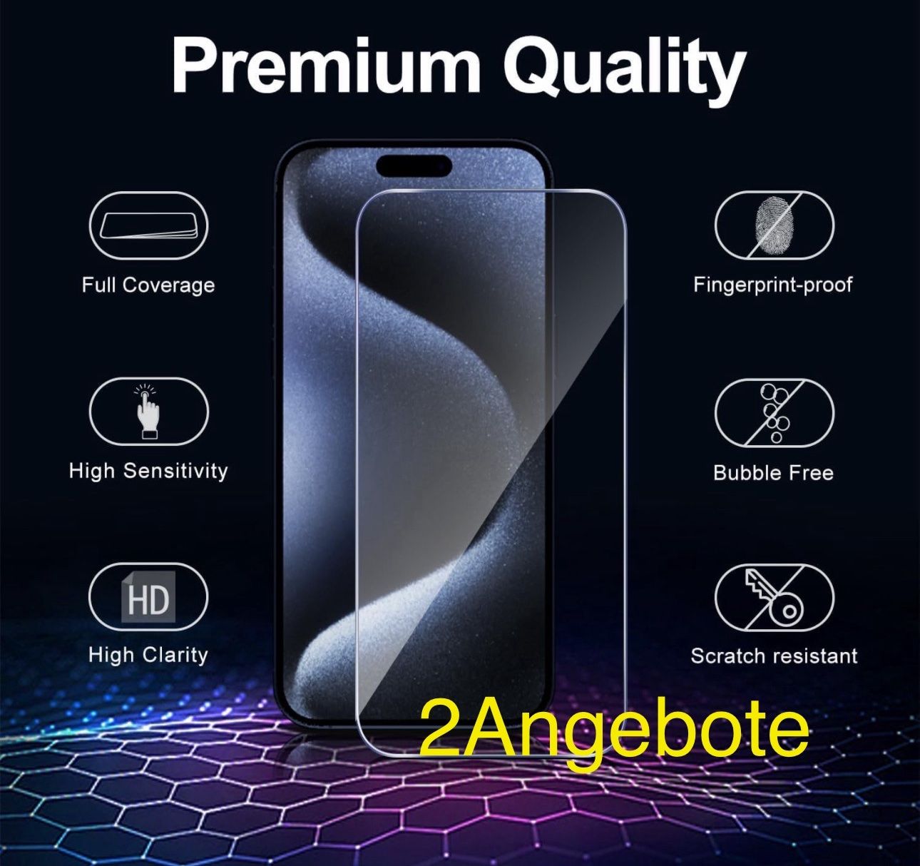 Apple Covers & Schutzfolien: iPhone 15 Pro Panzerglas / Tempered Glass Schutzglas – Neu und originalverpackt aus Rudolfstetten von 2Angebote