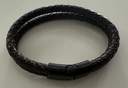 Cooles, geflochtenes Lederarmband in Braun, neu