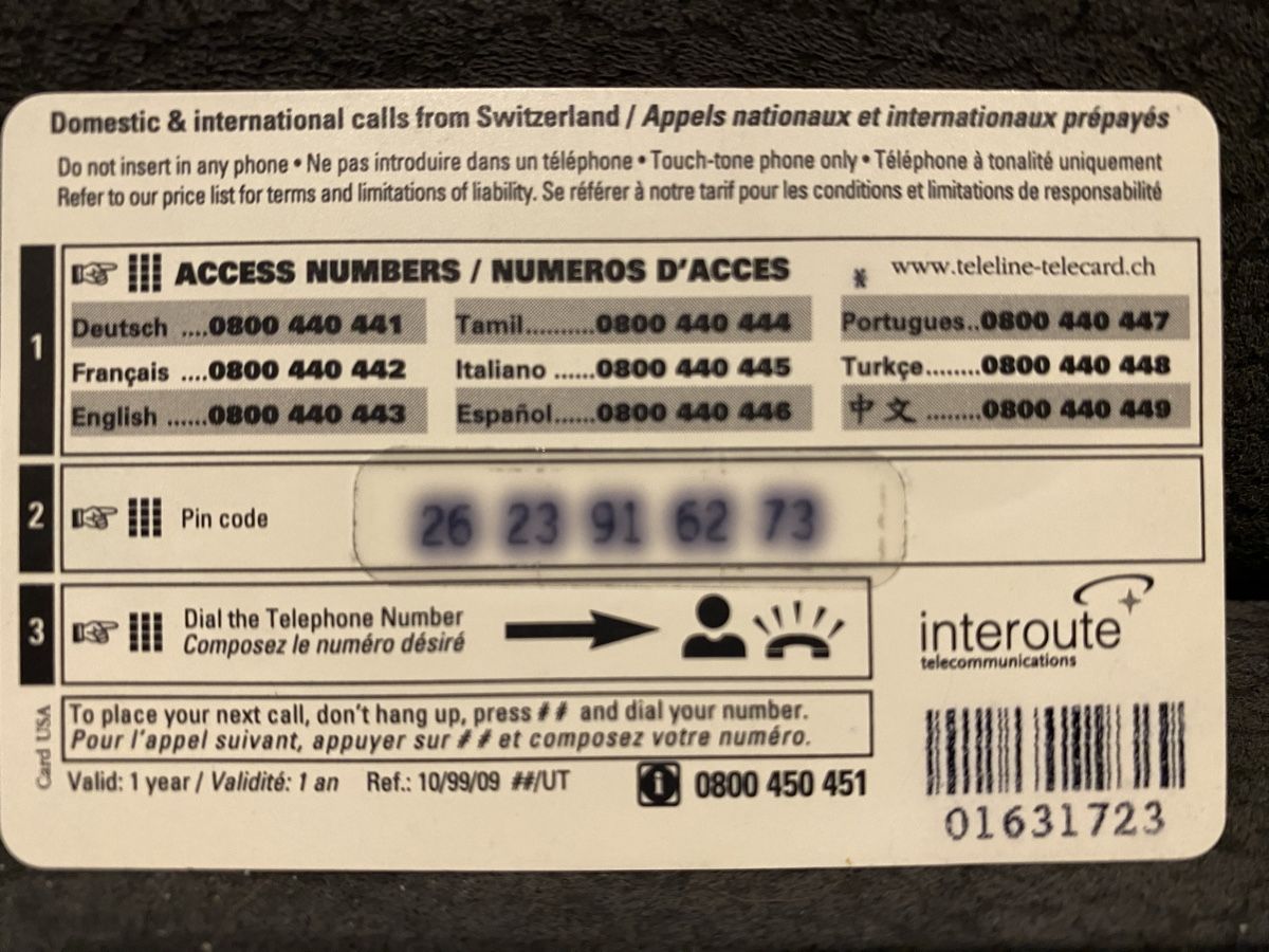 Cartes de téléphone: Teleline – D'occasion à Lausanne par babacard10 1