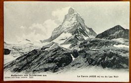 Zermatt - Cervin vu du Lac Noir, belle carte ancienne
