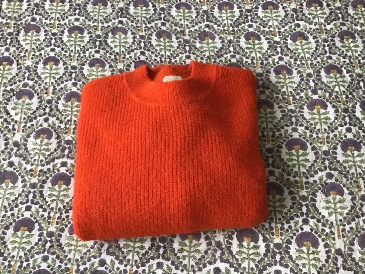 H&M Pulls & Sweat-shirts: Trendiger Strickpullover von H&M in Orange, Grösse S. – Neuf (Voir description) à Dübendorf par sofasurfer01